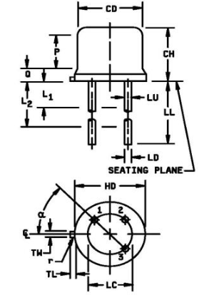 2N2218 Package Dimensions